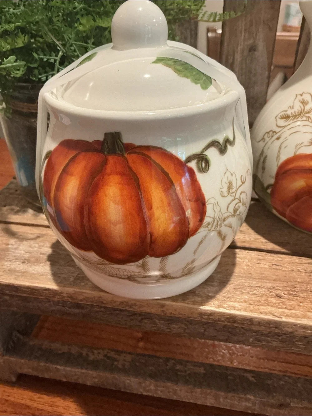 Fall Pumpkin Cream and Sugar Set